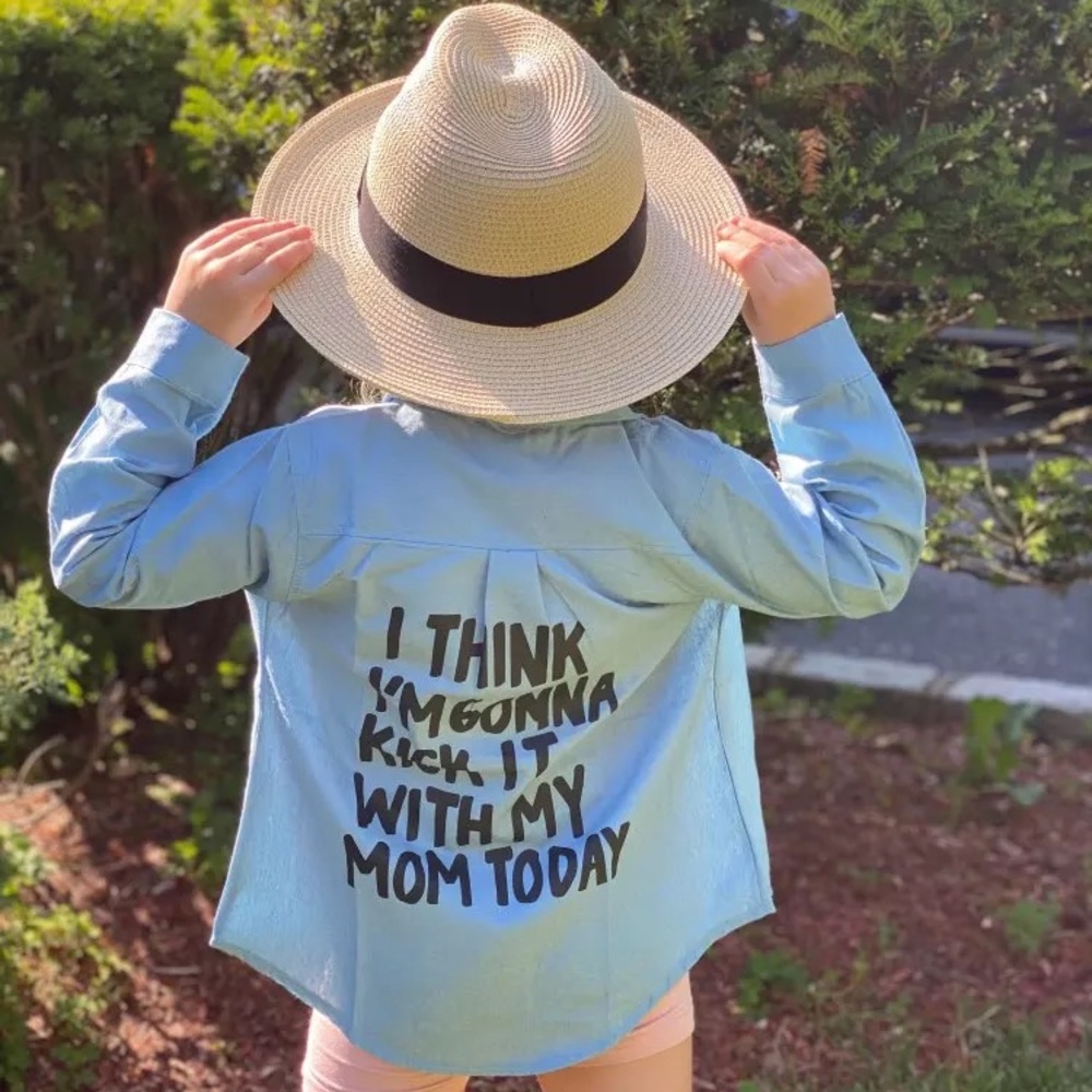 Super cute denim toddler layering shirt
